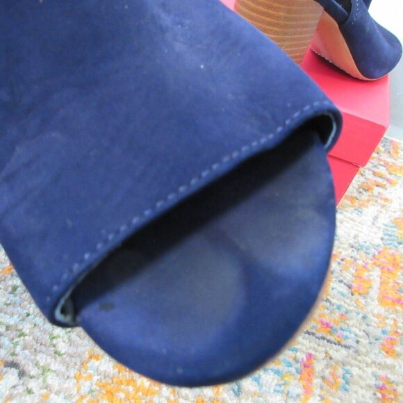 Vince Camuto Brianny Suede Slingback Peep Toe Heel Women 7.5 Blue High Heels 524 - Picture 9 of 12